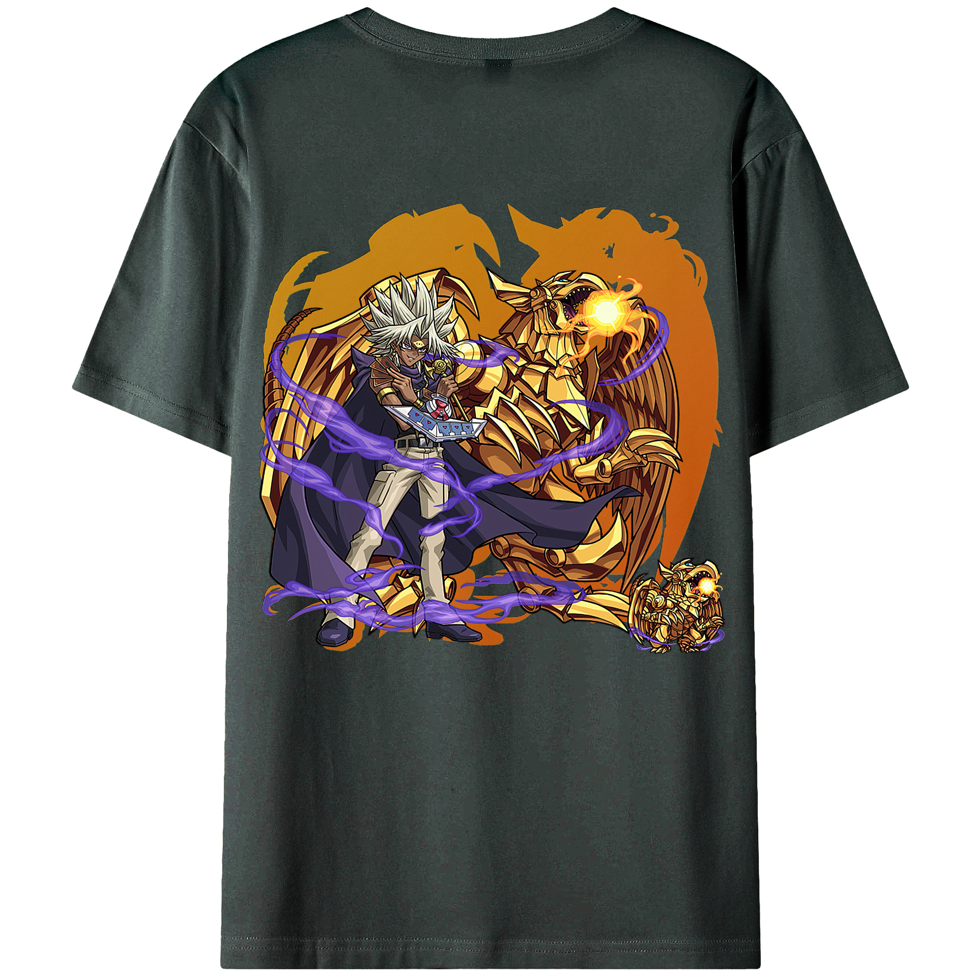 （画像用） 遊☆戯☆王 Yu-Gi-Oh! 綿100％ メンズ半袖Tシャツ（バックプリント） 通気性